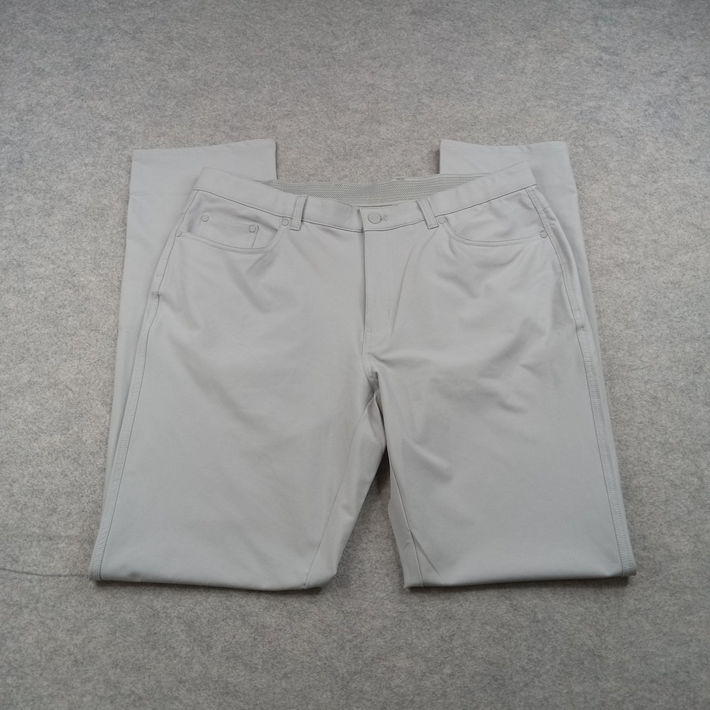 Greg Norman Golf Pants Mens 36x34‎ Gray Stretch Performance Khakis Pockets